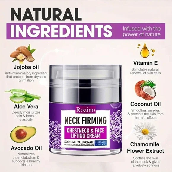 Set of 2 Rozino Neck Firming Chestneck & Face Lifting Cream 1.7 oz Sodium - Picture 7 of 10